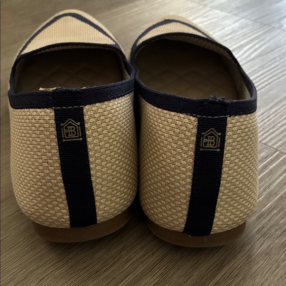 Birdies Blackbird Eggshell Navy Knit Point Toe Loafers - Picture 4 of 8